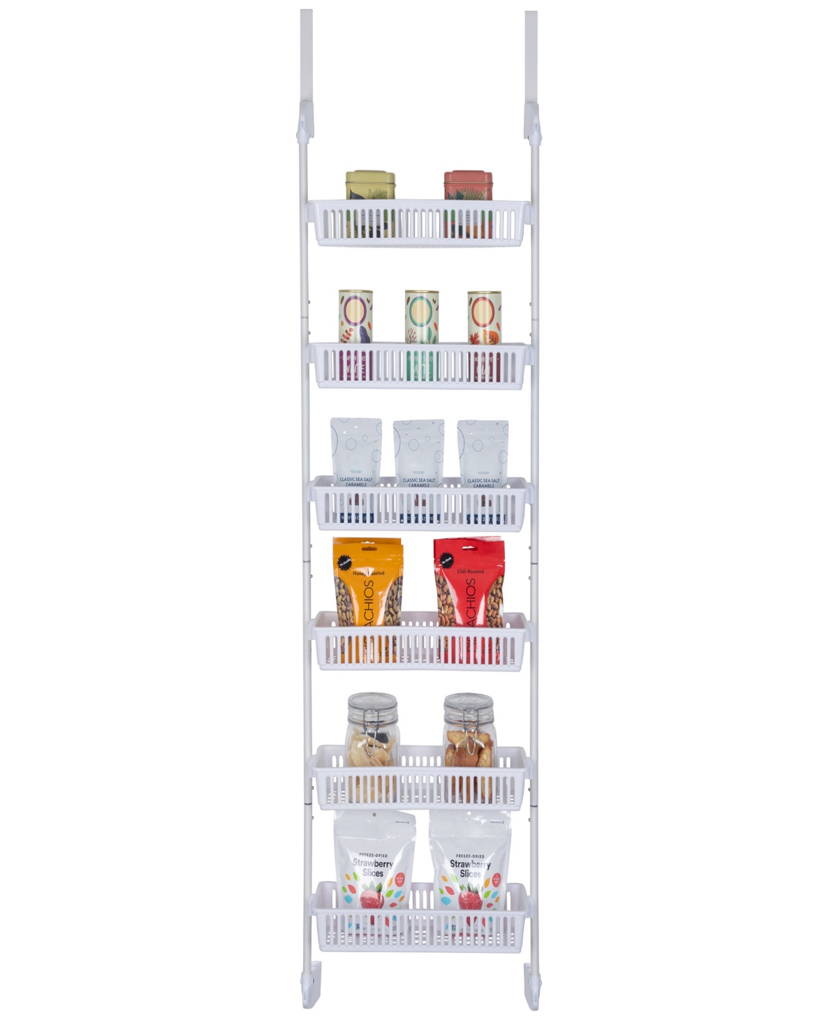 Shop Smart Design 6-tier Over The Door Pantry Organizer With 6 Full Baskets In White