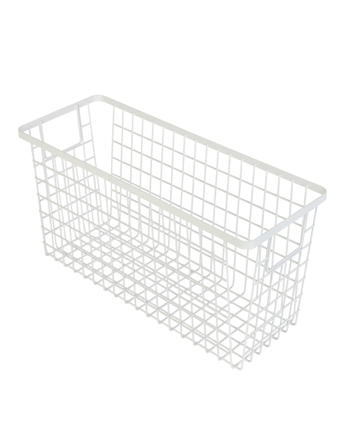 Shop Smart Design Nestable 6" X 16" X 6" Basket Organizer With Handles, Set Of 4 In White