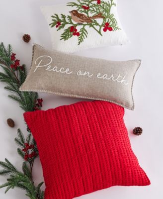 Winterberry Forest Peace On Earth Decorative Pillow, 12" x 24"