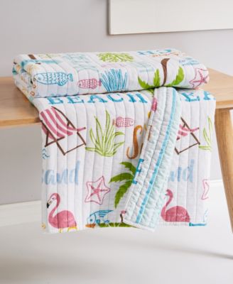 Homthreads Rowan Days Reversible Quilted Throw, 50" x 60"