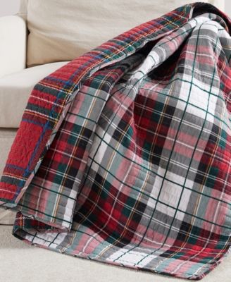 Spencer Red Plaid Reversible Quilted Throw, 60" x 50"