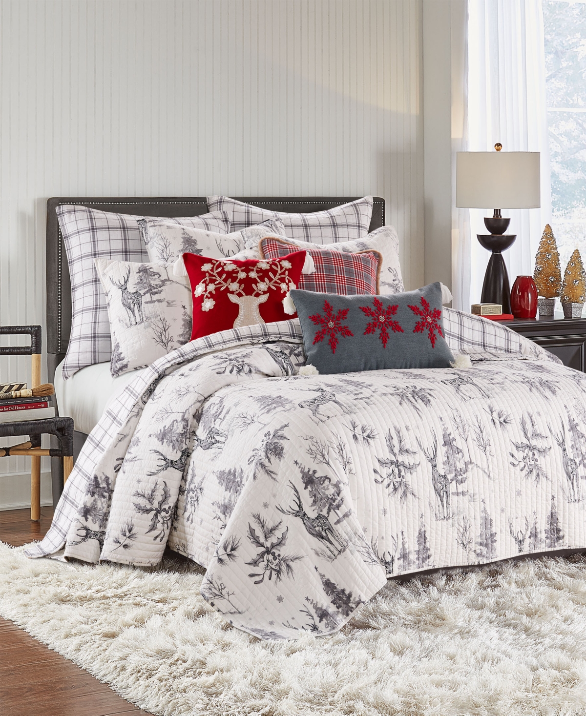 Levtex Sleigh Bells Embroidered Tassel Pillow, x