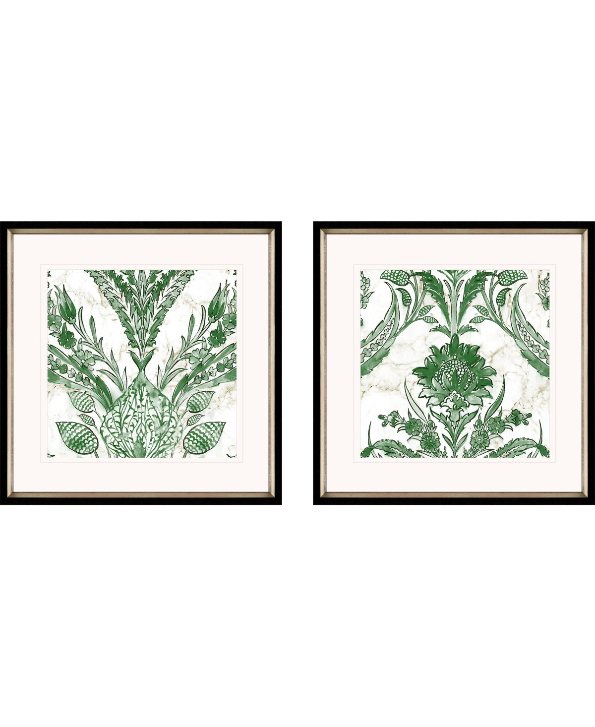 Paragon Picture Gallery Kelly Ikat Ii Framed Art, Set Of 2 In Green