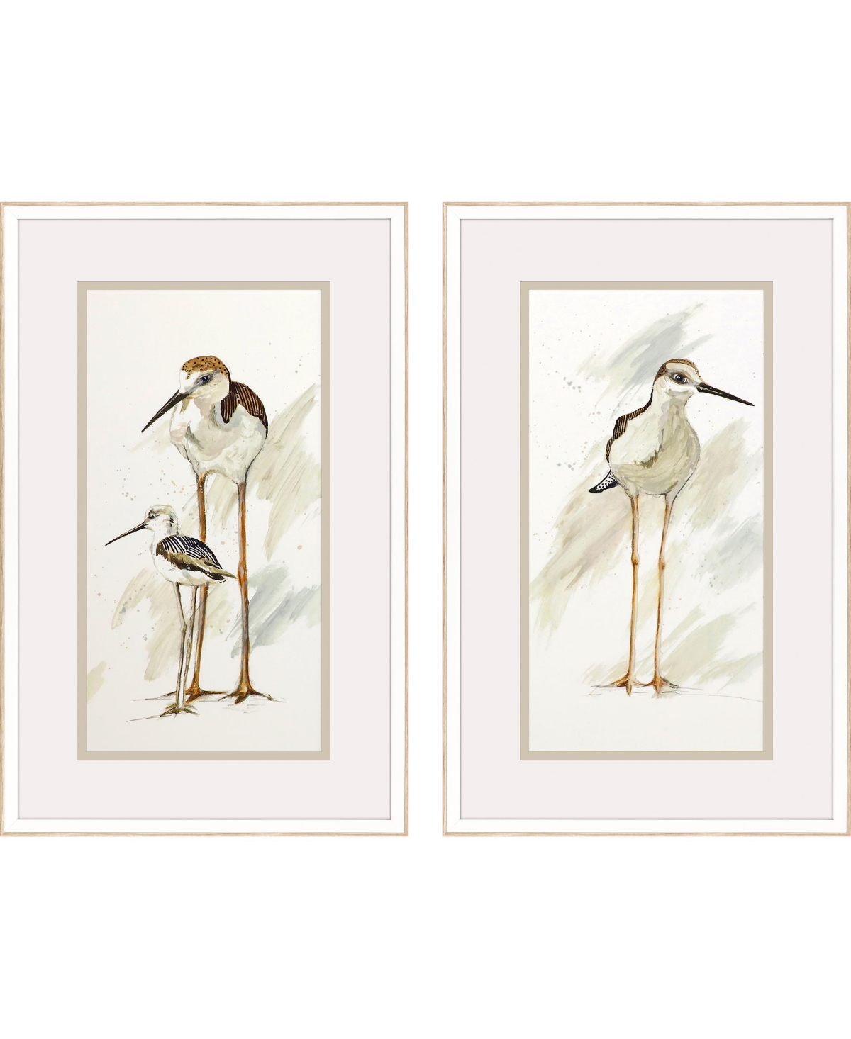 Paragon Picture Gallery Stilt Birds Framed Art, Set Of 2 In Beige