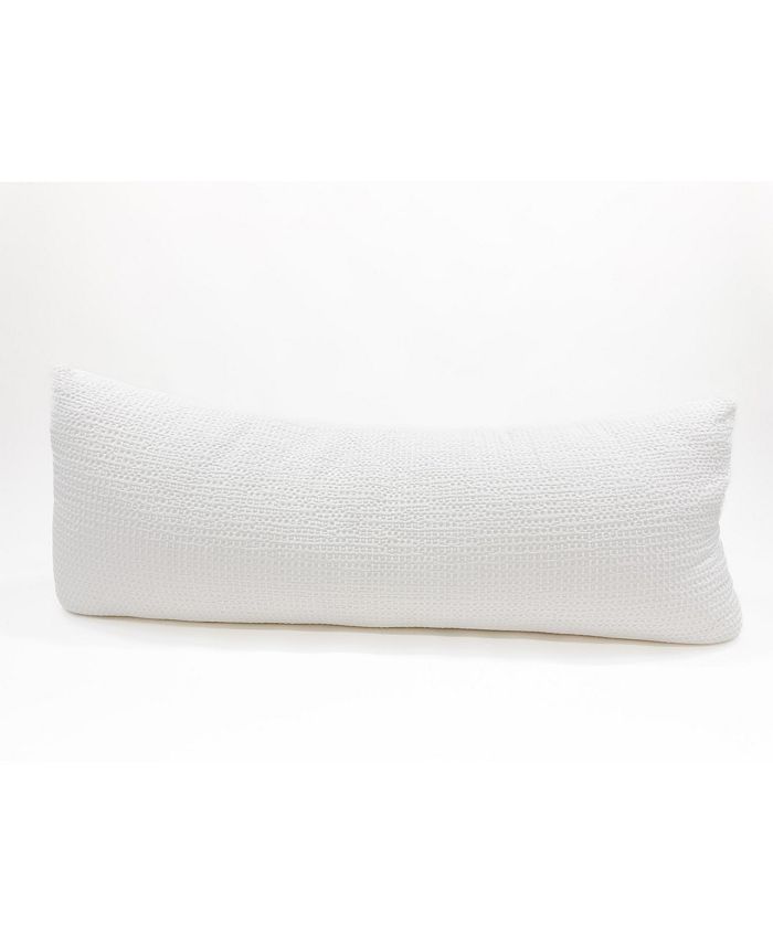 Anaya Home Body Pillow 20x54 Down Alternative White Cotton Waffle