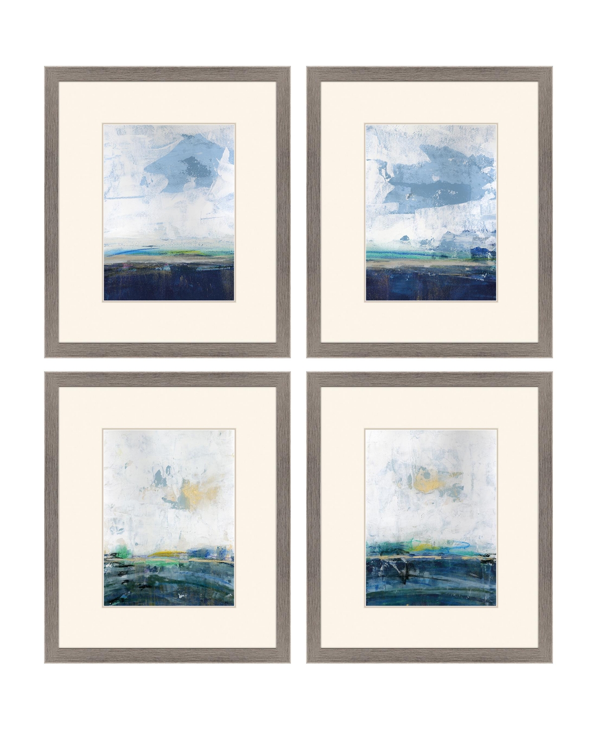 Paragon Picture Gallery Serene View Framed Art, Set Of 4 In Blue