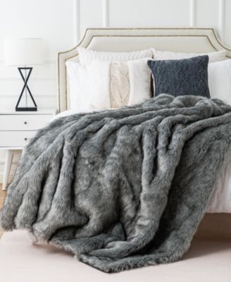 Luxury Tipped Faux Fur Throw, 50" x 60"