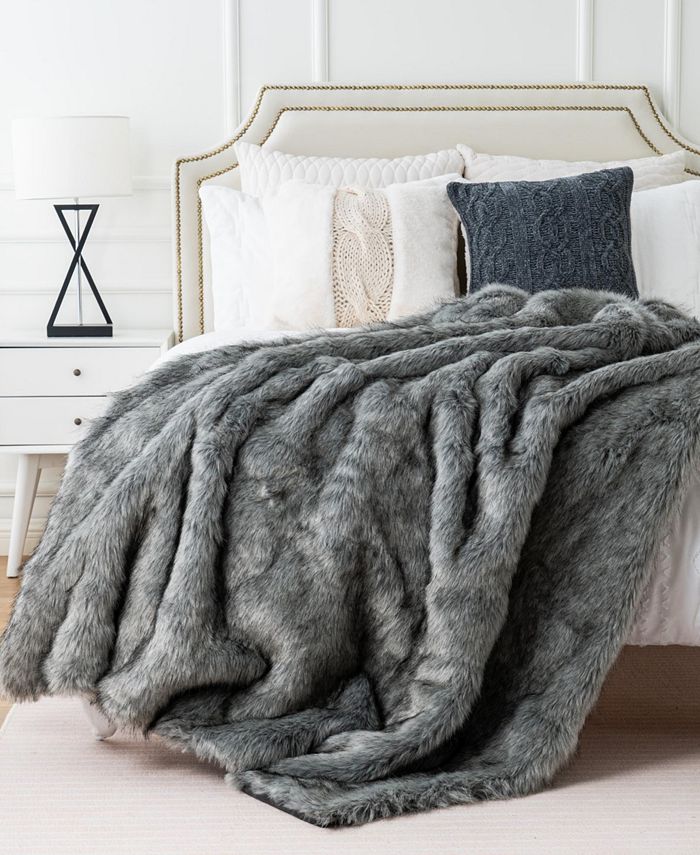 Battilo Luxury Tipped Faux Fur Throw, 50" x 60" Macy's