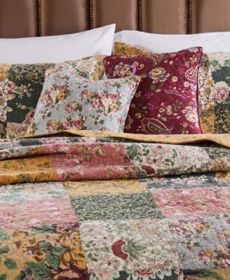 Antique Chic Floral Print Decorative Pillow Set, 16" x 16"