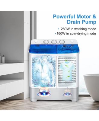 Portable Twin Tub Washing Machine Washer(13.2lbs) & Spinner (8.8lbs)