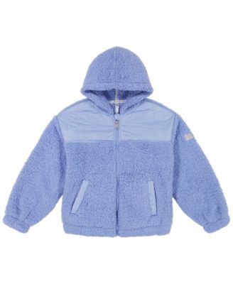 Big Girls Logo Zip Sherpa Hooded Jacket