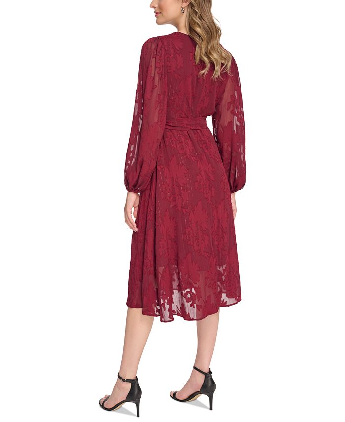 kensie Women's VNeck Chiffon Fit & Flare Dress Macy's