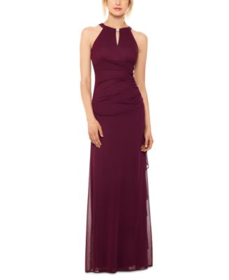 Betsy & Adam Petite Ruched Embellished Gown - Macy's