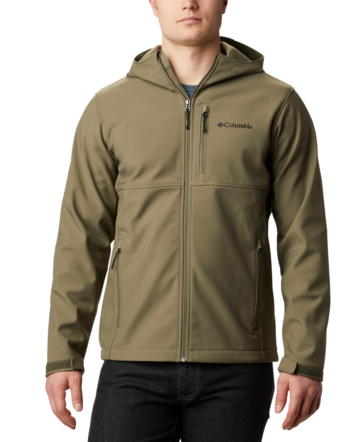 Columbia Men's Ascender Comfort Stretch Water-resistant Hooded Softshell Jacket In Stone Green