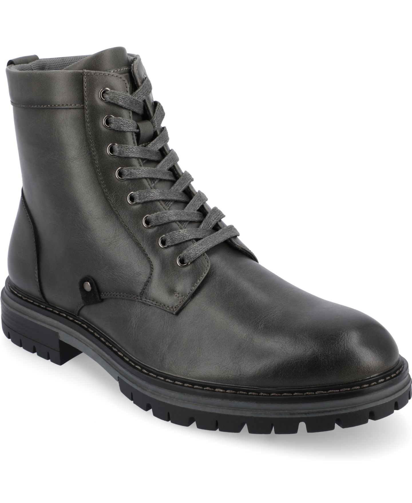 Мужские ботинки Vance Co. Denver Tru Comfort Foam Plain Toe Lace-Up Ankle, цвет: Угольный — фото 1