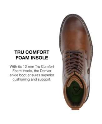 Men's Denver Tru Comfort Foam Plain Toe Lace-Up Ankle Boots