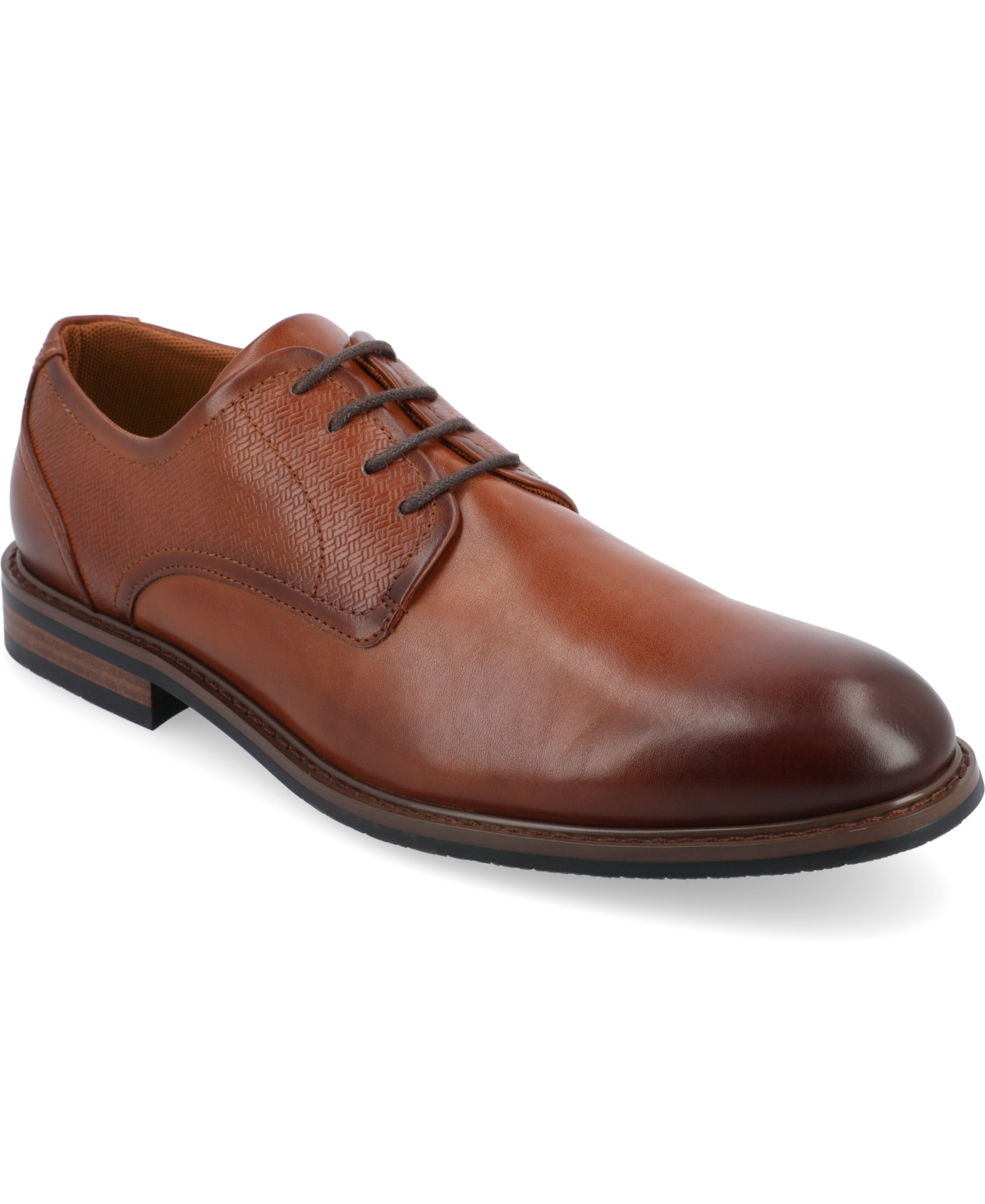 Men's Kendon Tru Comfort Foam Plain Toe Lace-Up Derby Shoes - Cognac