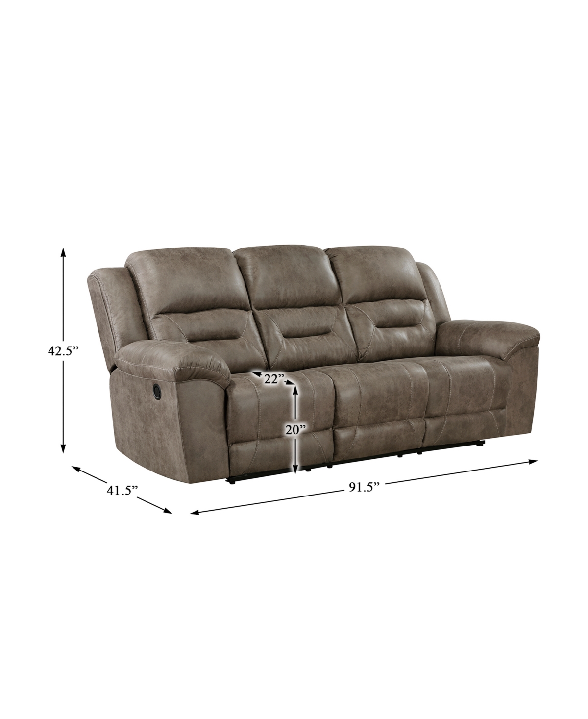 White Label Berenson Double Reclining Sofa