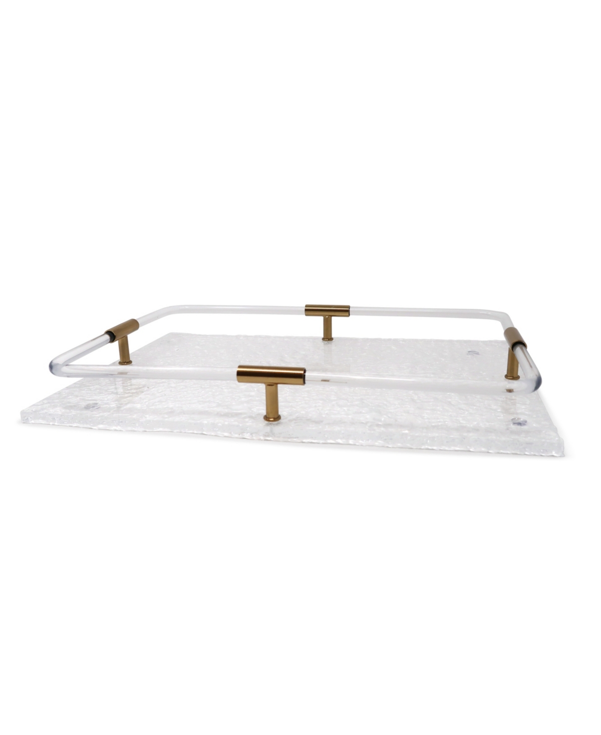 Classic Touch Acrylic Tray With Gold-tone Detail On Handle, 15.75" L