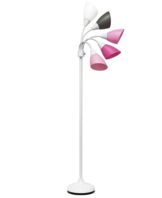 Simple Designs 5 Light Adjustable Gooseneck Floor Lamp with Shades