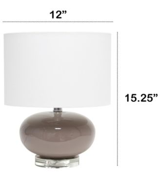 15.25" Modern Overload Glass Bedside Table Lamp with White Fabric Shade