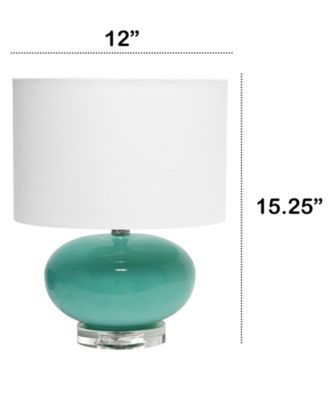 15.25" Modern Overload Glass Bedside Table Lamp with White Fabric Shade
