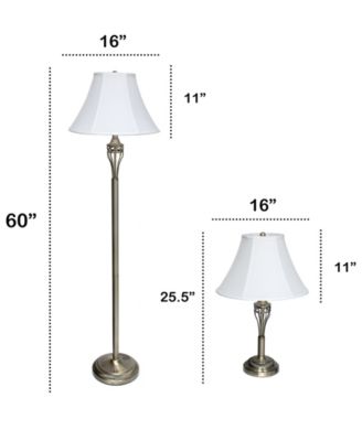 Lalia Home Roma Classic 3 Piece Metal Lamp Set