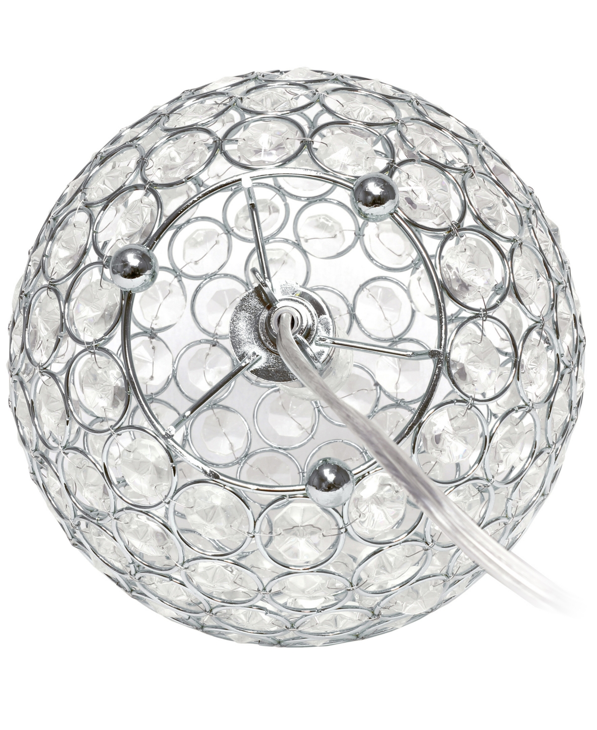 Shop All The Rages Lalia Home Elipse 8" Metal Crystal Orb Table Lamp In Chrome