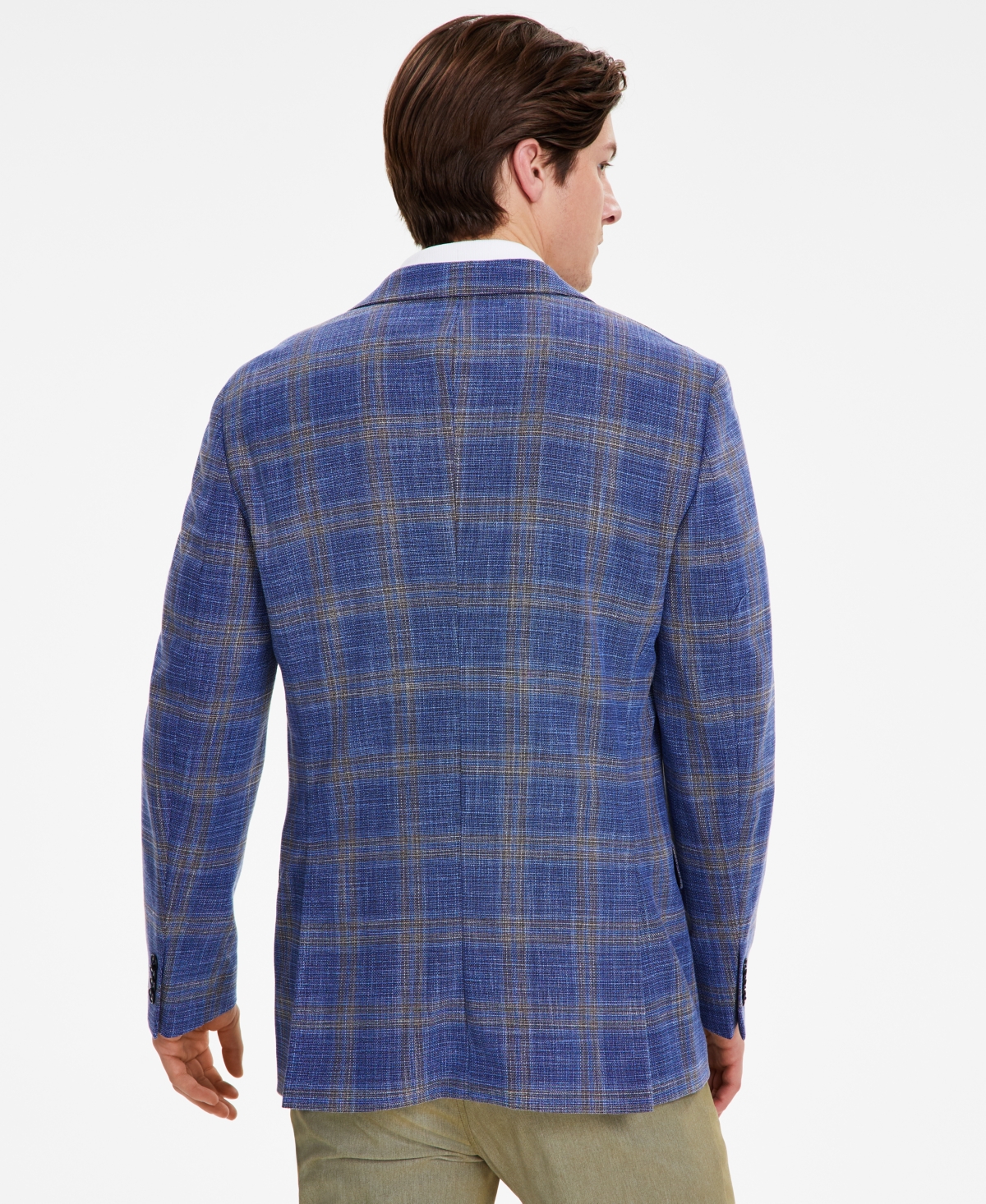 Shop Tommy Hilfiger Men's Modern-fit Check Sport Coat In Blue,brown