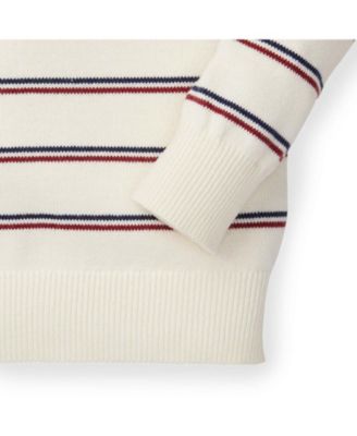 Boys Organic Long Sleeve Striped Shawl Collar Sweater