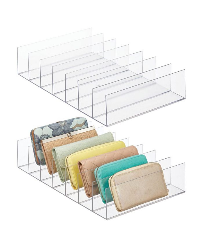 mDesign Plastic Divided Clutch Organizer for Closets, 7 Sections, 2