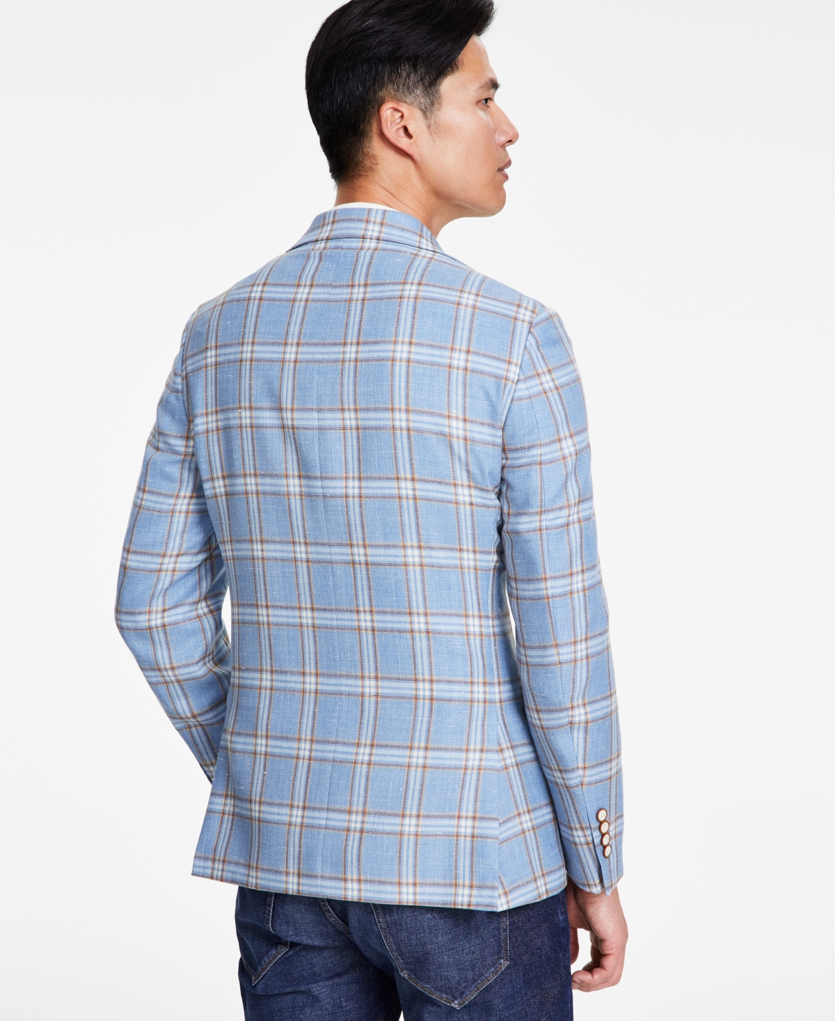 Tallia Men's Slim-Fit Plaid Wool-Blend Sport Coat -gold