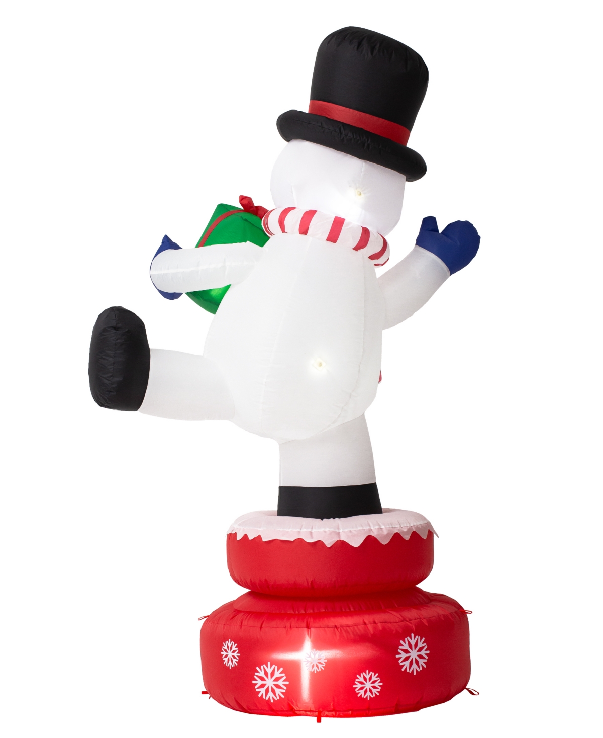 Glitzhome Lighted Inflatable Rotating Snowman Decor
