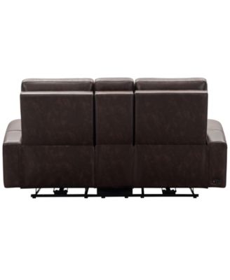 Keegan 77" Leather Power Reclining Console with Power Headrests Loveseat