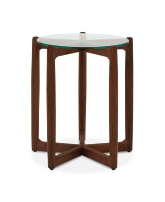 Hetta 19.69" Walnut Round Side Table