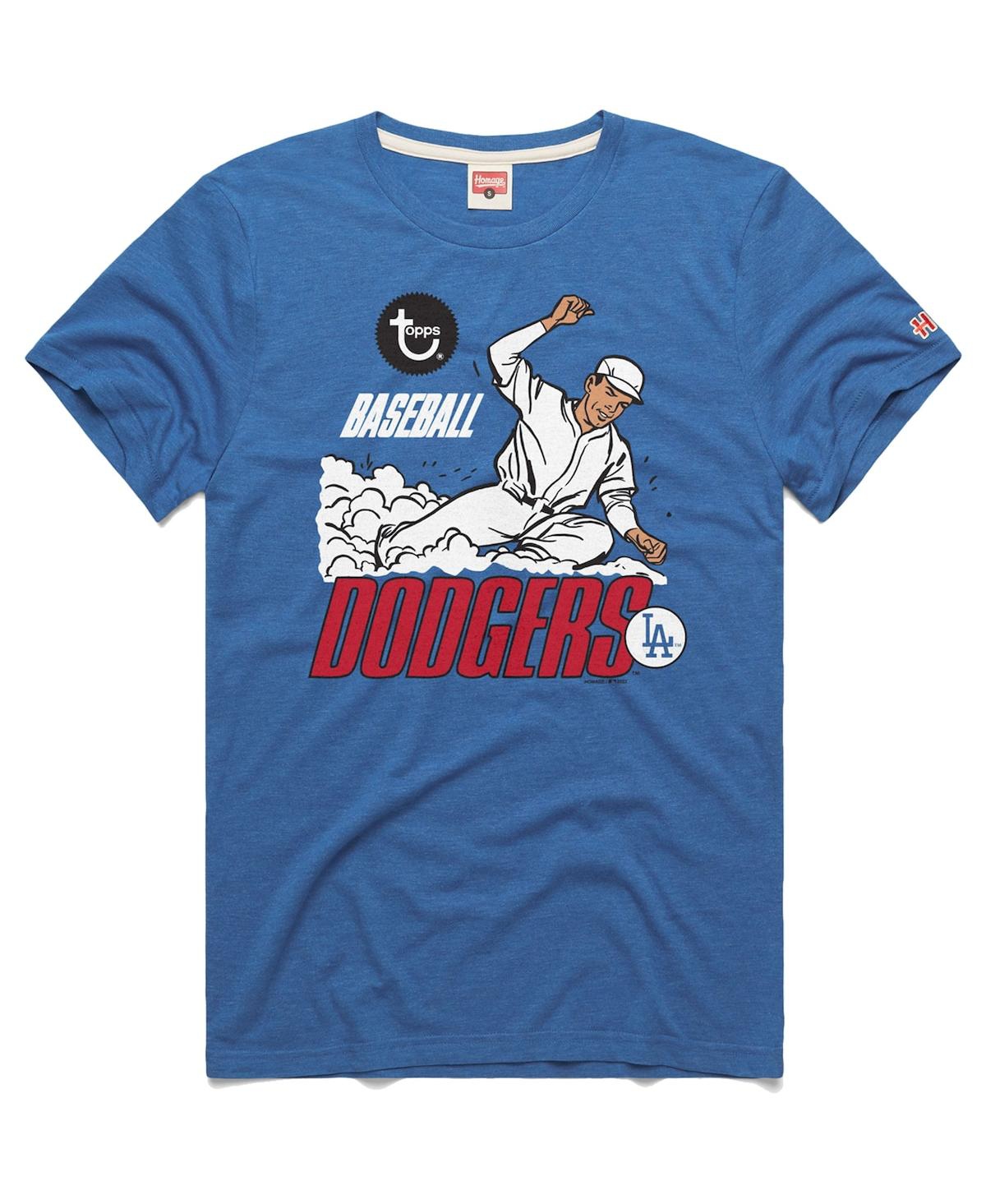 Homage Men's  X Topps Royal Los Angeles Dodgers Tri-blend T-shirt