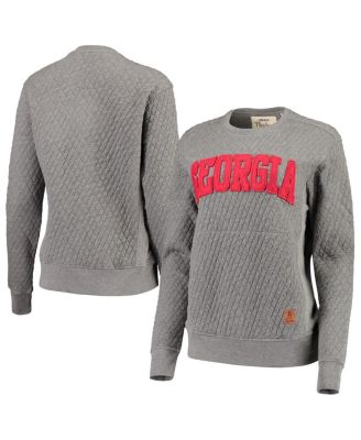 Women's Heather Charcoal Georgia Bulldogs Moose Quilted Pullover Sweatshirt