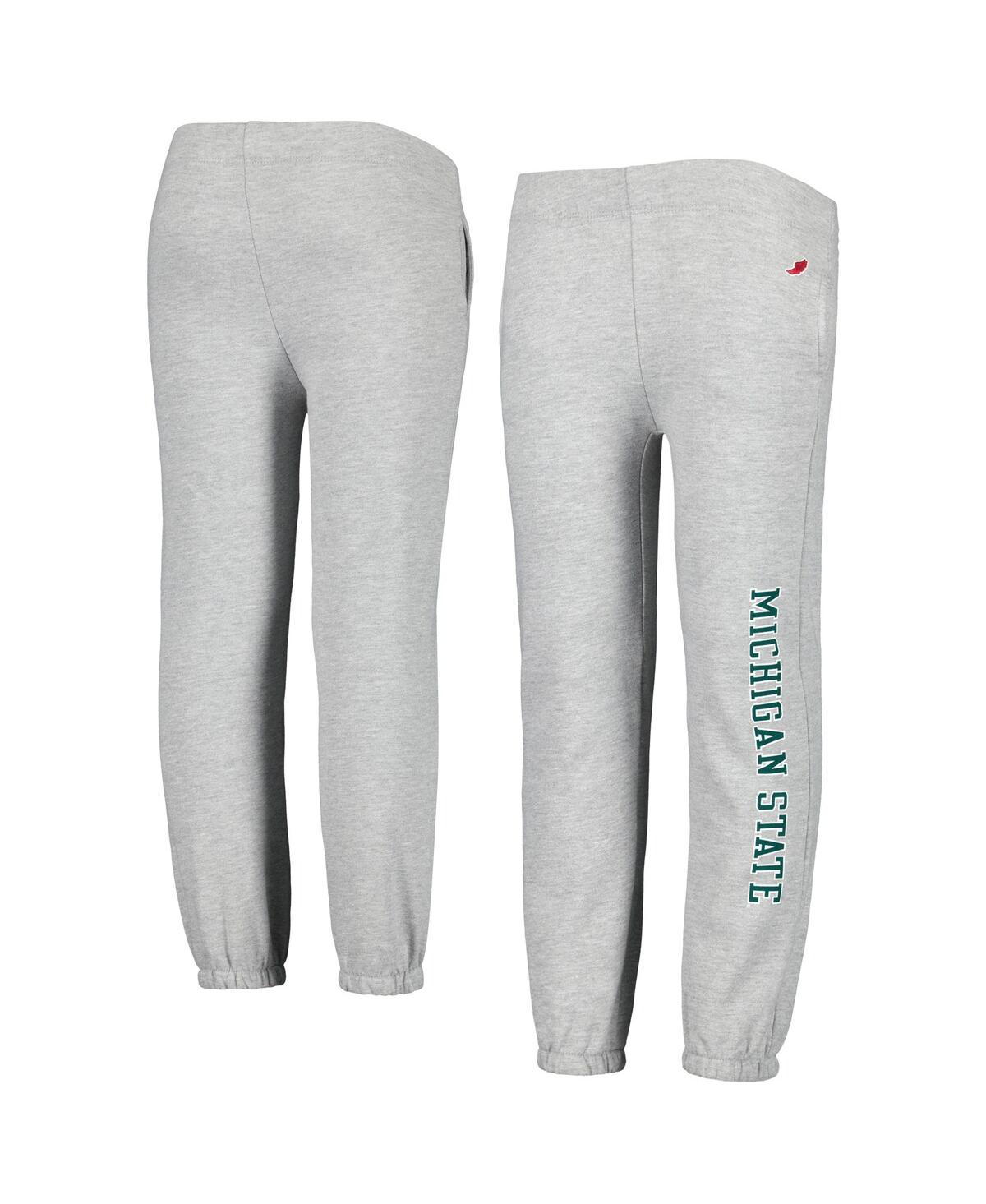 Shop League Collegiate Wear Big Boys  Heather Gray Michigan State Spartans Essential Pants