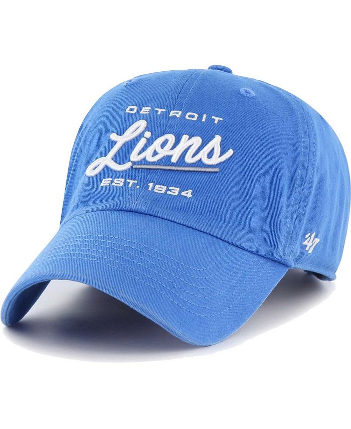 47 Brand Women's Blue Detroit Lions Sidney Clean Up Adjustable Hat - Macy's