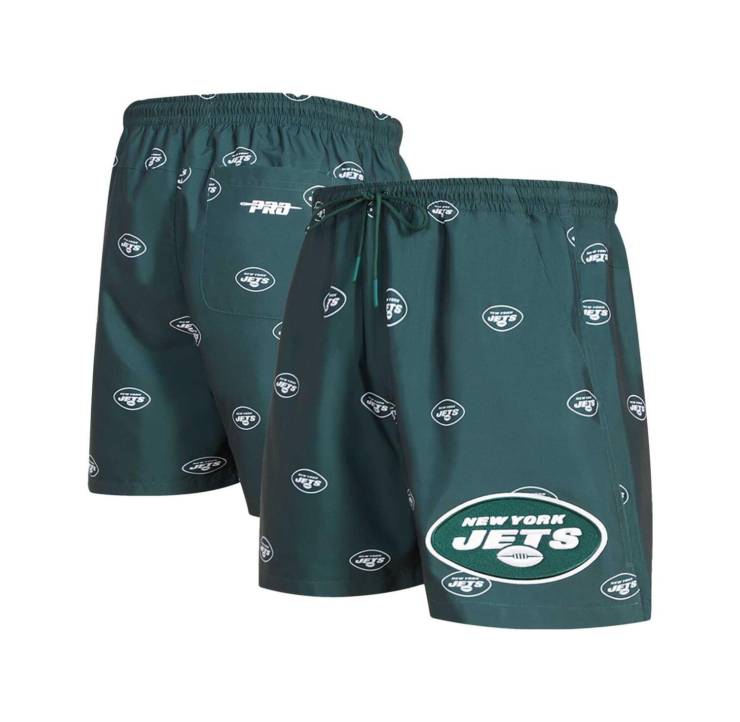 Men's Green New York Jets Allover Print Mini Logo Shorts