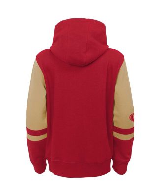 Big Boys Scarlet San Francisco 49ers Colorblock Full-Zip Hoodie