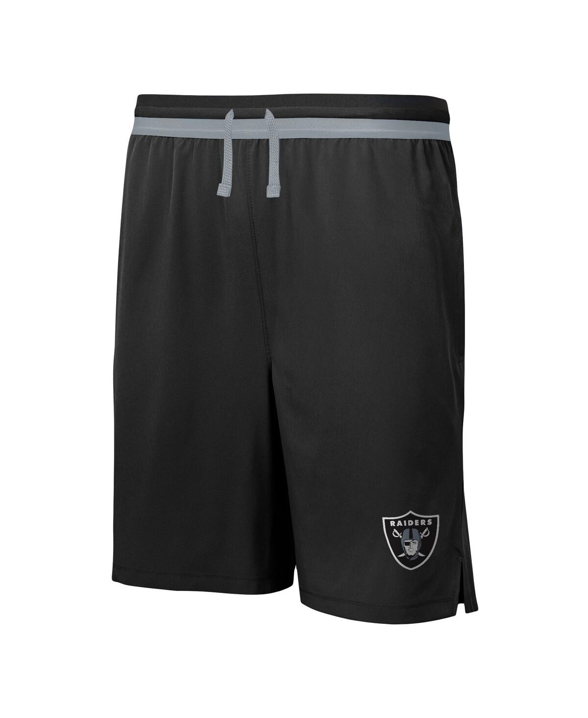 Shop Outerstuff Men's Black Las Vegas Raiders Cool Down Tri-color Elastic Training Shorts