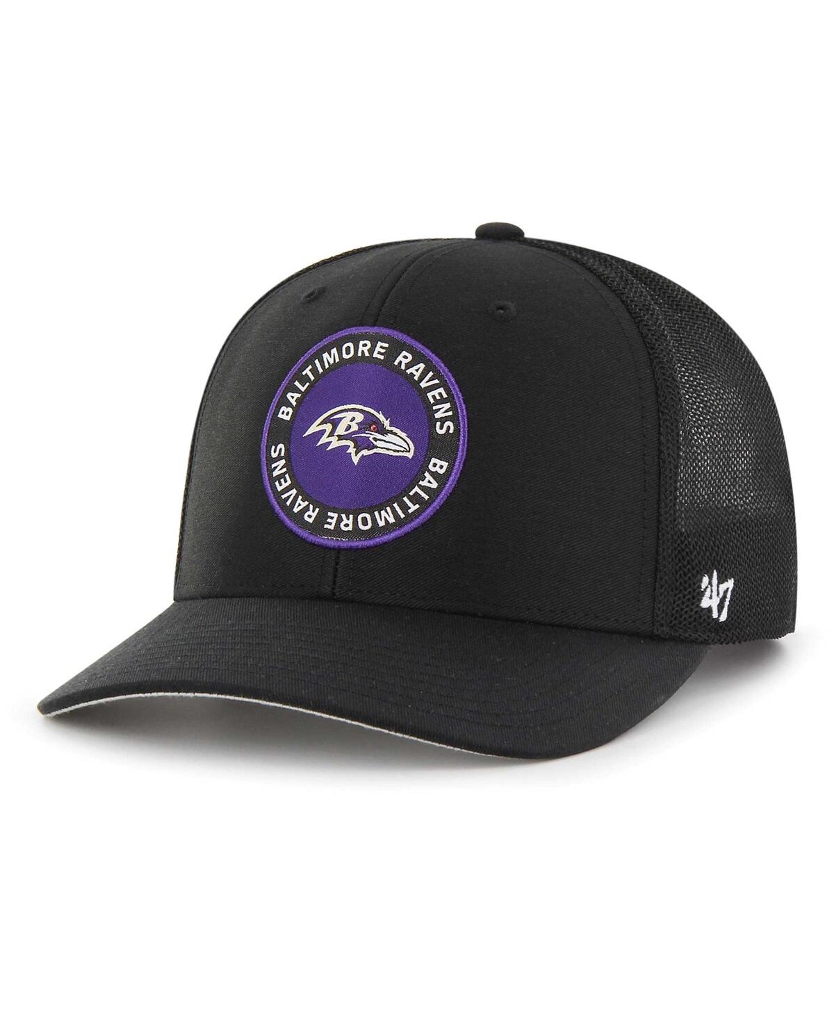 47 Brand Men's ' Black Baltimore Ravens Unveil Flex Hat