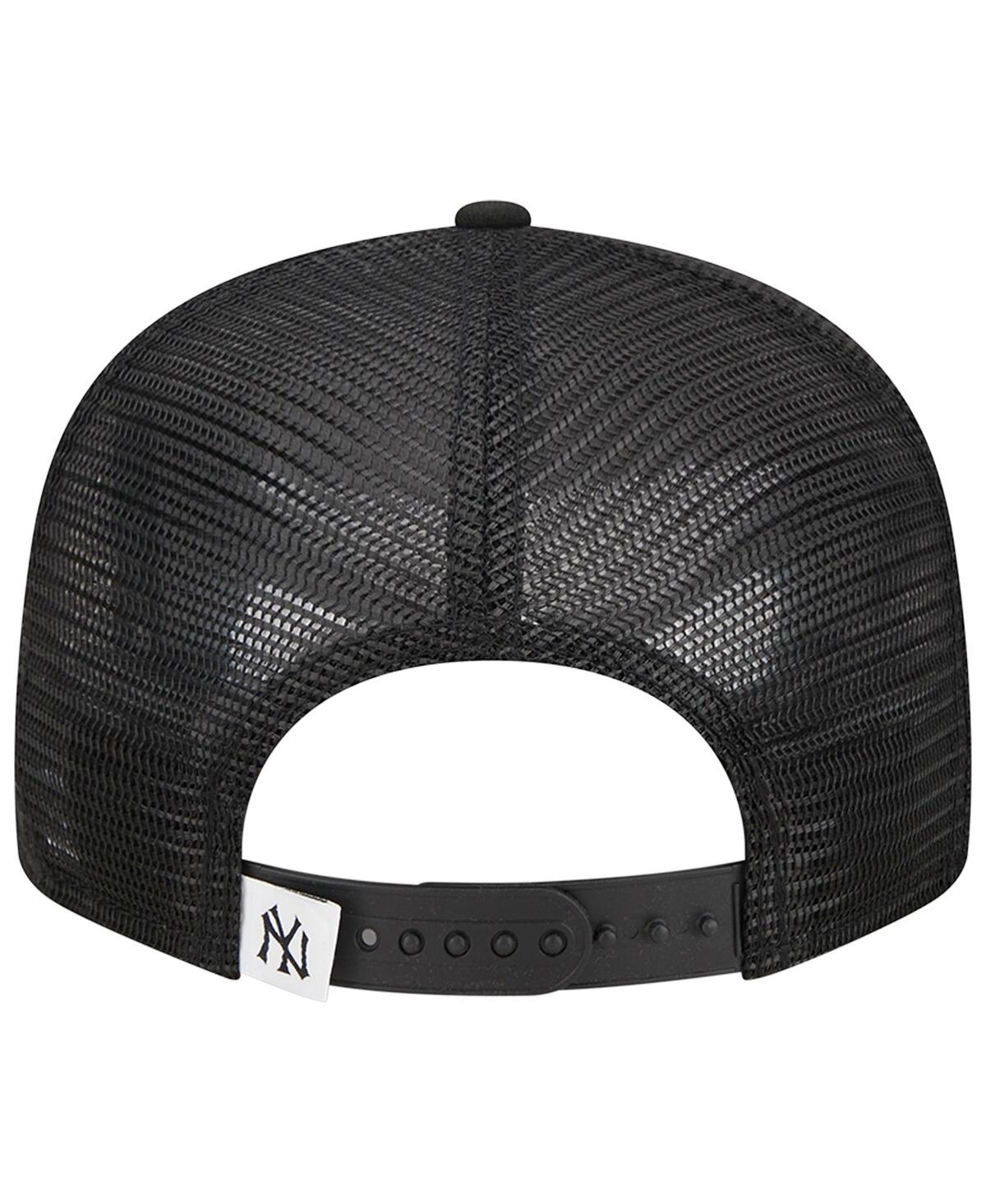 New Era Men's  Black New York Yankees Trucker 9fifty Snapback Hat In Black