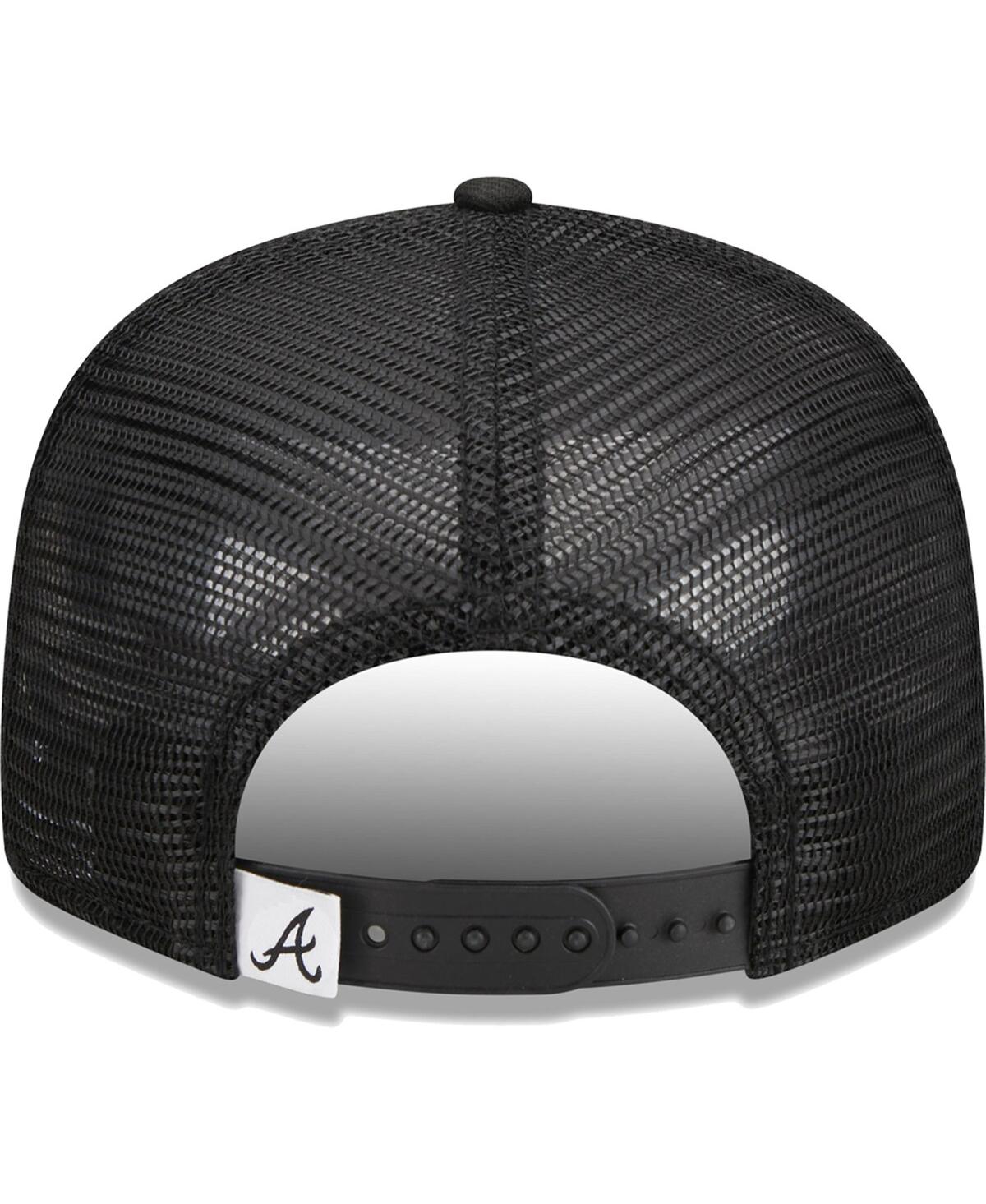 Men's New Era Black Atlanta Braves Trucker 9FIFTY Snapback Hat
