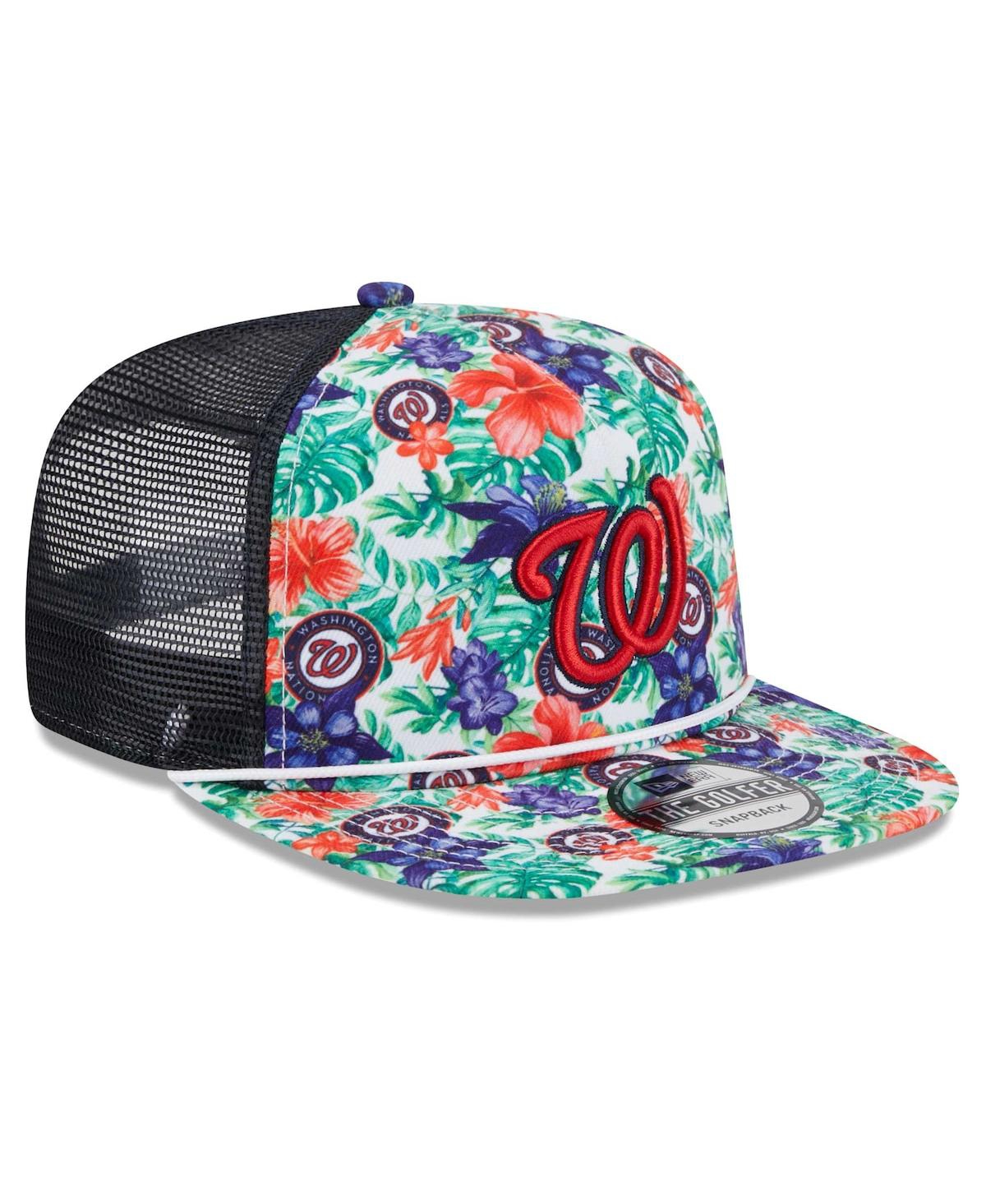 Shop New Era Men's  Washington Nationals Tropic Floral Golfer Snapback Hat In Red