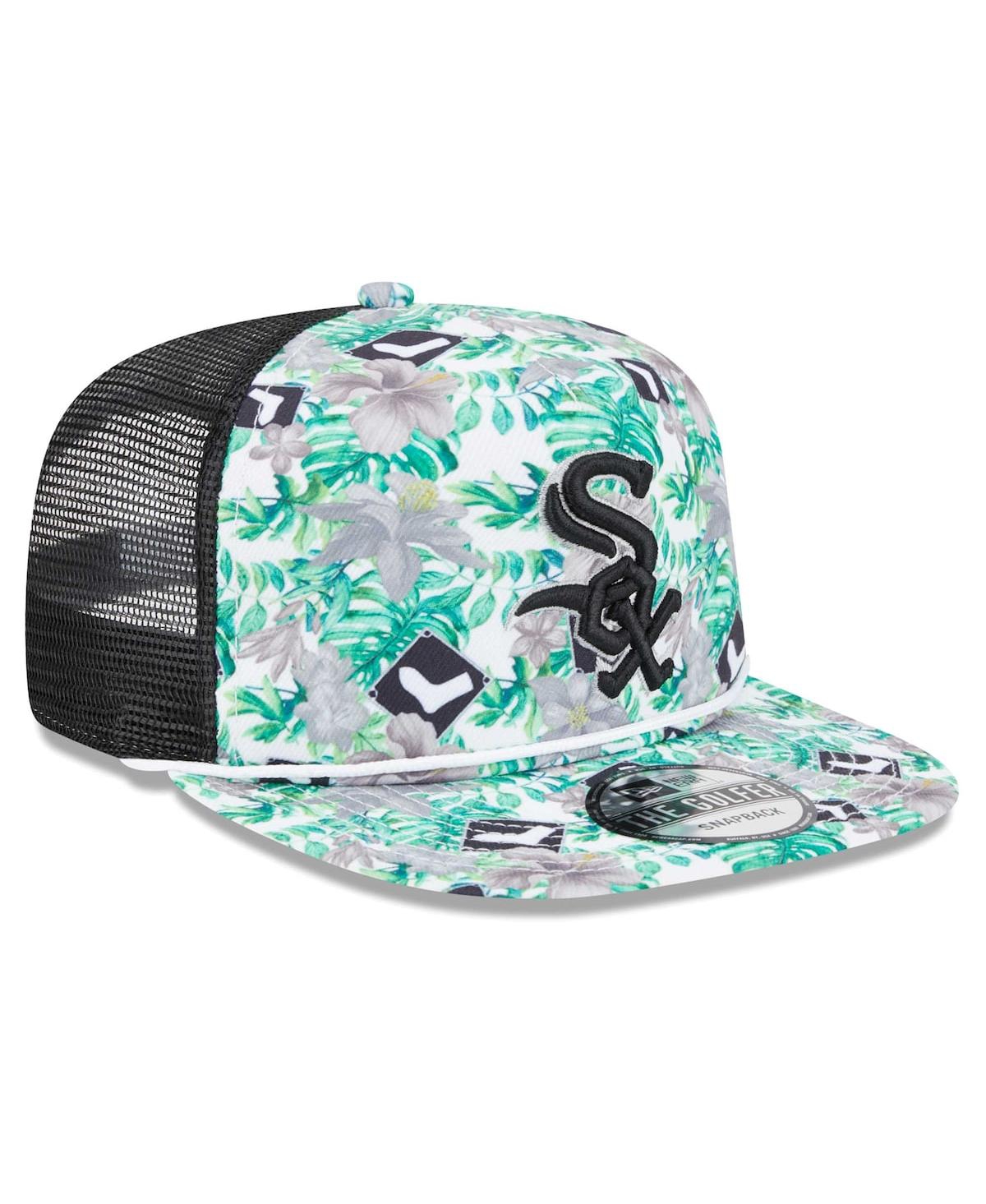 New Era Chicago White Sox Tropic Floral Golfer Lightly Structured Snapback Hat In Black