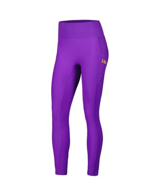 Women's Purple LSU Tigers 7/8 Mixed Media Pocket iLeggings