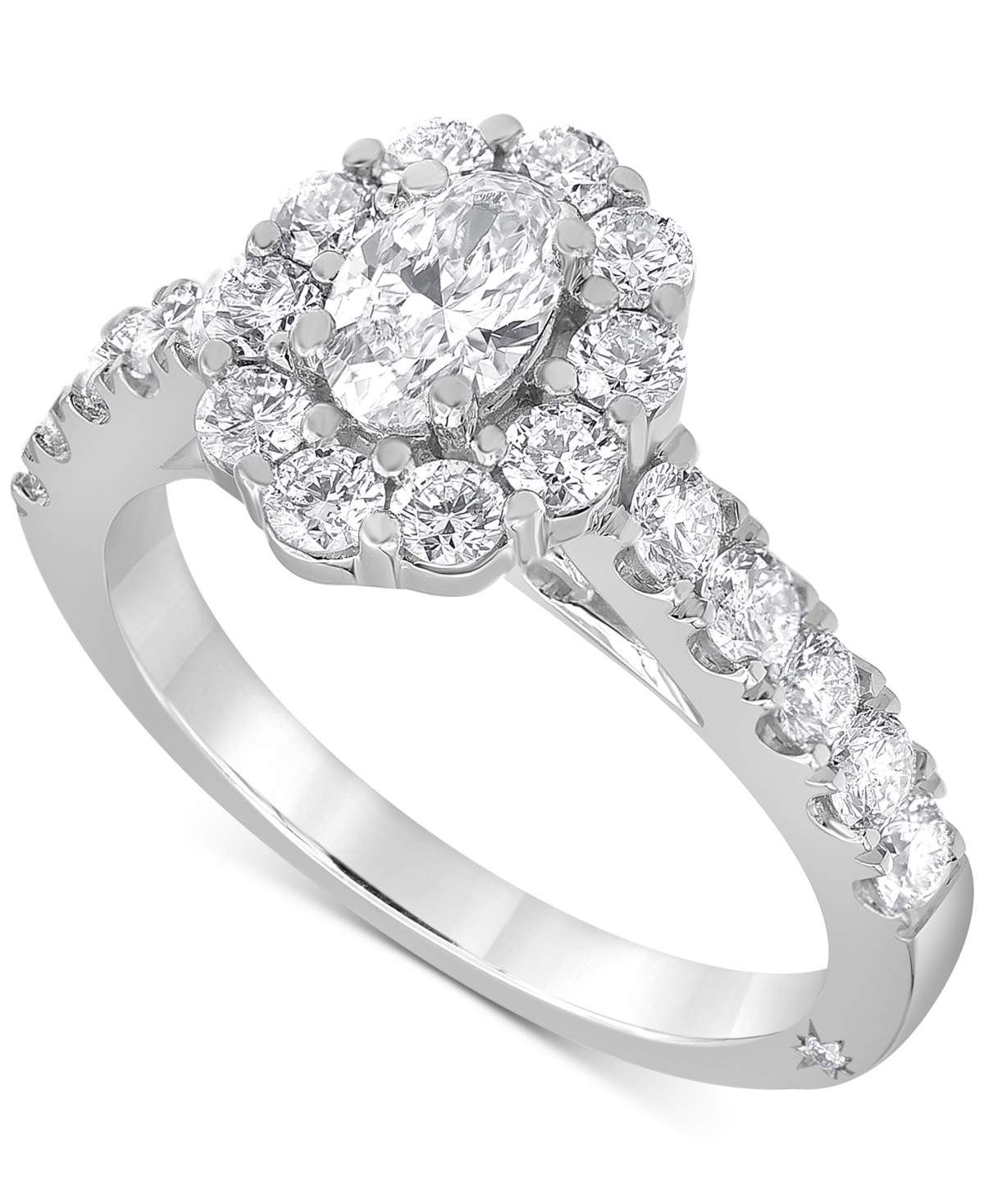 Diamond Oval Halo Bridal Set (2 ct. t.w.) in 18k- White Gold