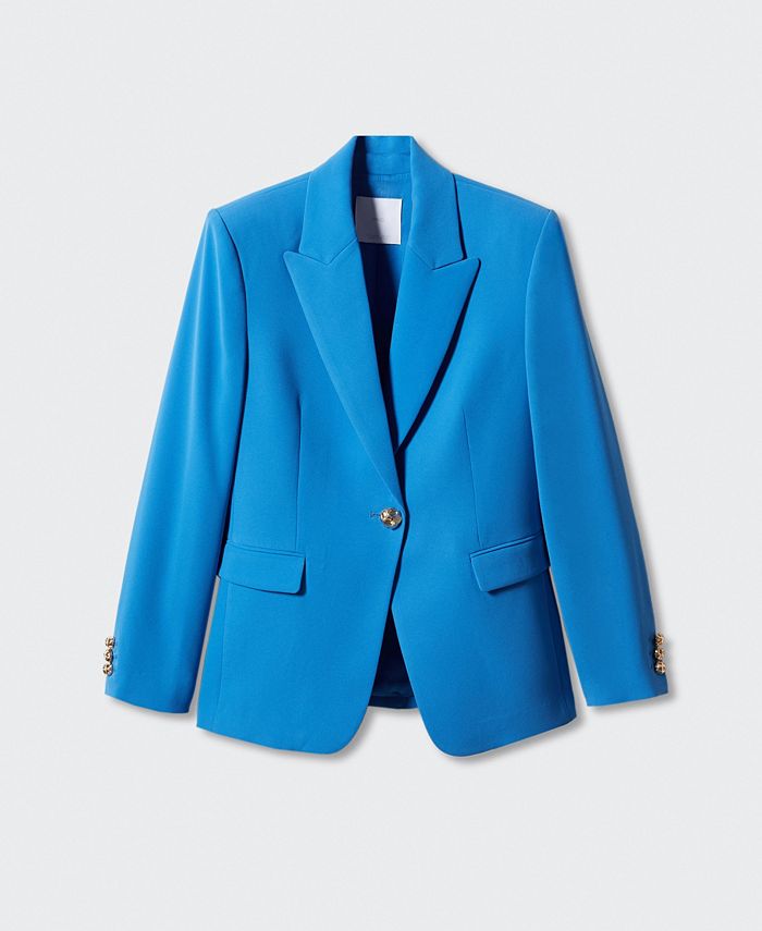 MANGO Women's Jeweled Button Blazer Macy's